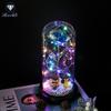 Rose Flower Preserved in Glass Dome with Night Light - Mother's Day or Birthday Gift Ornament