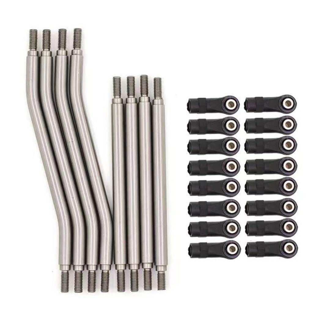 8PCS RC 1:10 Stainless Steel Adjustable Link Plastic Rod End 318mm-324mm for Axial Capra 1.9 UTB-AXI03004 1/10 RC Crawler Car