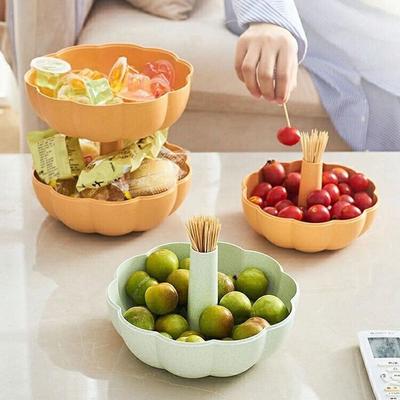 Wohnzimmer Doppelschicht Haushaltskürbis Trockenobstteller Obstsnack Niedliche kreative Obstbox Lebensmittelaufbewahrungsbehälter