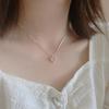 Ladies Necklace Shining Geometric Shape Charming Wear-Resistant Dress Up Hypoallergenic Pink Heart