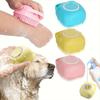 New 2-In-1 Pet Bath Brush Silicone Soft Massage Comb With Liquid Container Safety Shampoo Brush Cleans Hair And Dirt