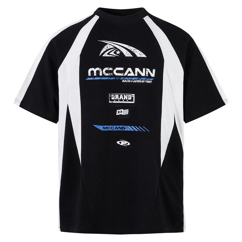 

Американская ретро гоночная футболка с коротким рукавом Gric Urbancore для мужчин L чёрный