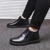 2025 Winter Velvet Thickened Leather Men's Shoes Warm Cotton Shoes Middle-aged and Elderly Lace-up Men's Shoes Non-slip Comfortable Soft Sole