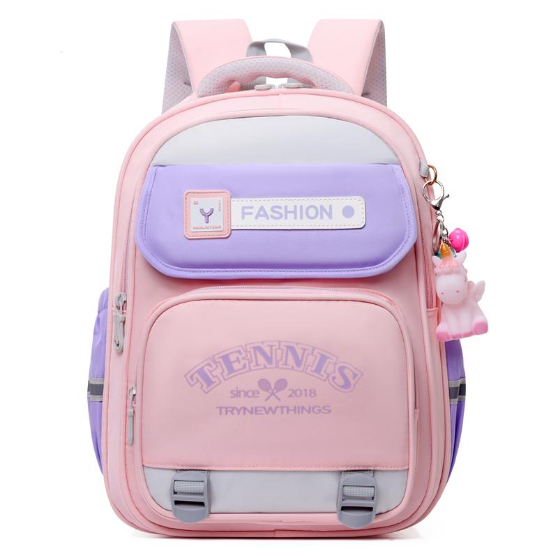 Student School Bag Large Capacity Backpack Fot Girls Color Block Cute Children's Backpack
