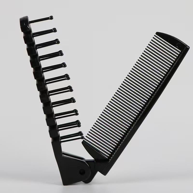 Portable Folding Comb for Men & Women - Ideal for Long, Straight, or Frizzy Hair - Quiet, Anti-Frizz, Wide-Tooth Design