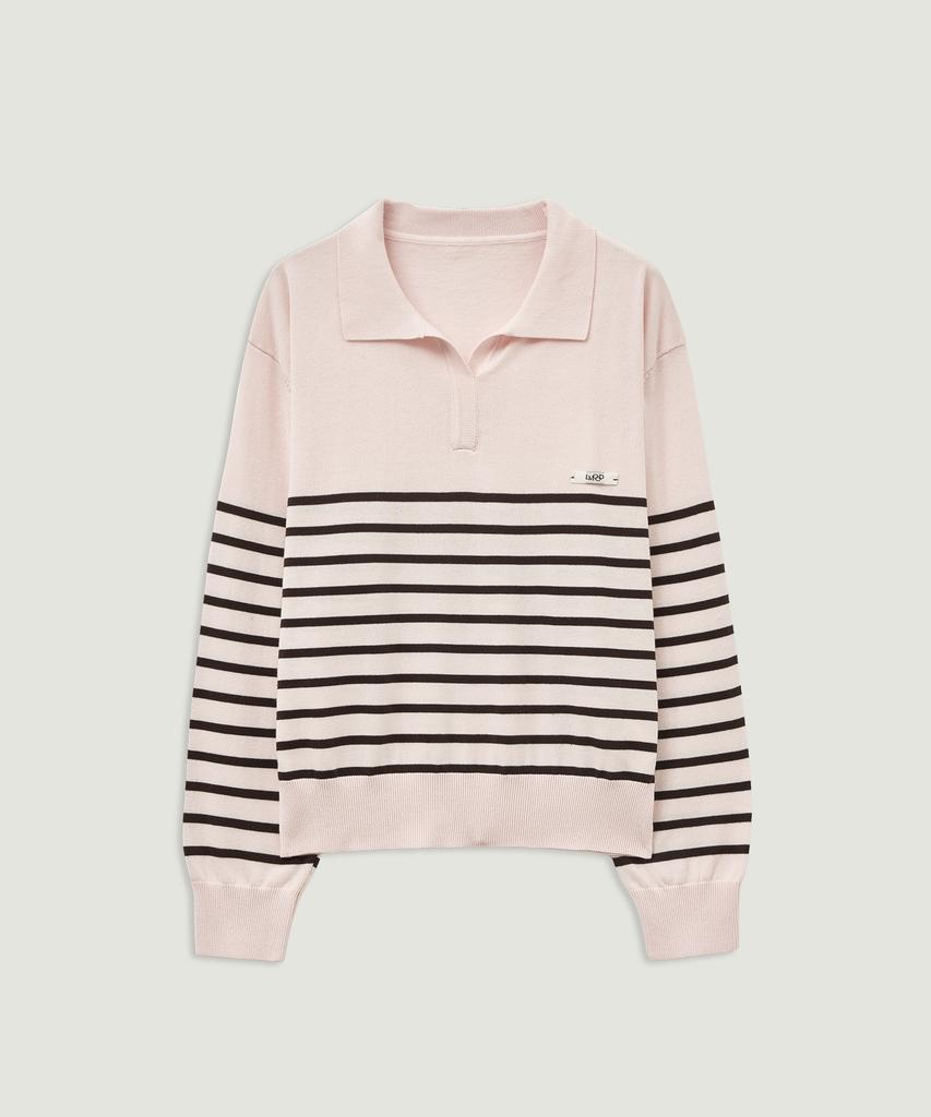 LMOOD WOMEN Cityal Cotton Stripe Rugby Knit (2 Colors)
