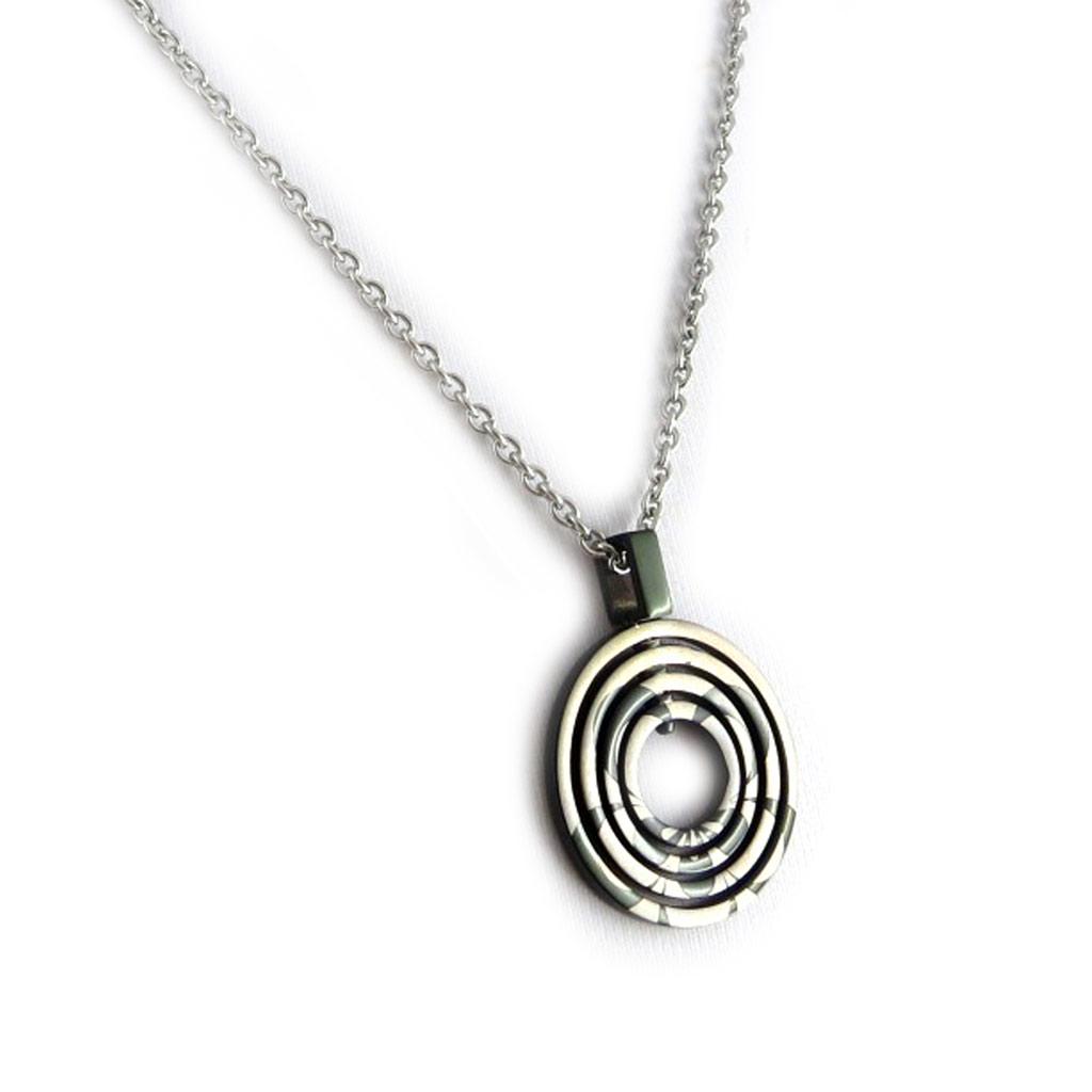 Altesse [L1914] - Collier acier 'Calypso' noir gris