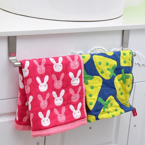 Hanger Punch-free Multifunctional Stainless Steel Towel Over Holder Scarf Hanger for Bathroom