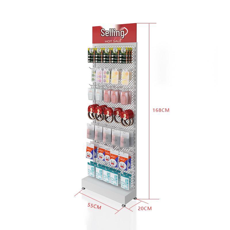 Multi-Use Display Rack with Hooks: Perfect for Spicy Strips, Snacks, Socks, Lip Balm, Toothbrushes, and Small Accessories.
