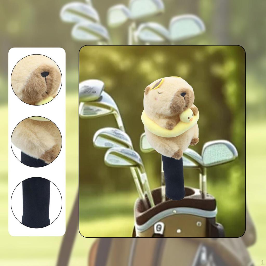 Fairway Wood Golf Club Headcover Plush Head Cover Capybara Golfer Gift Cute Animal Funny