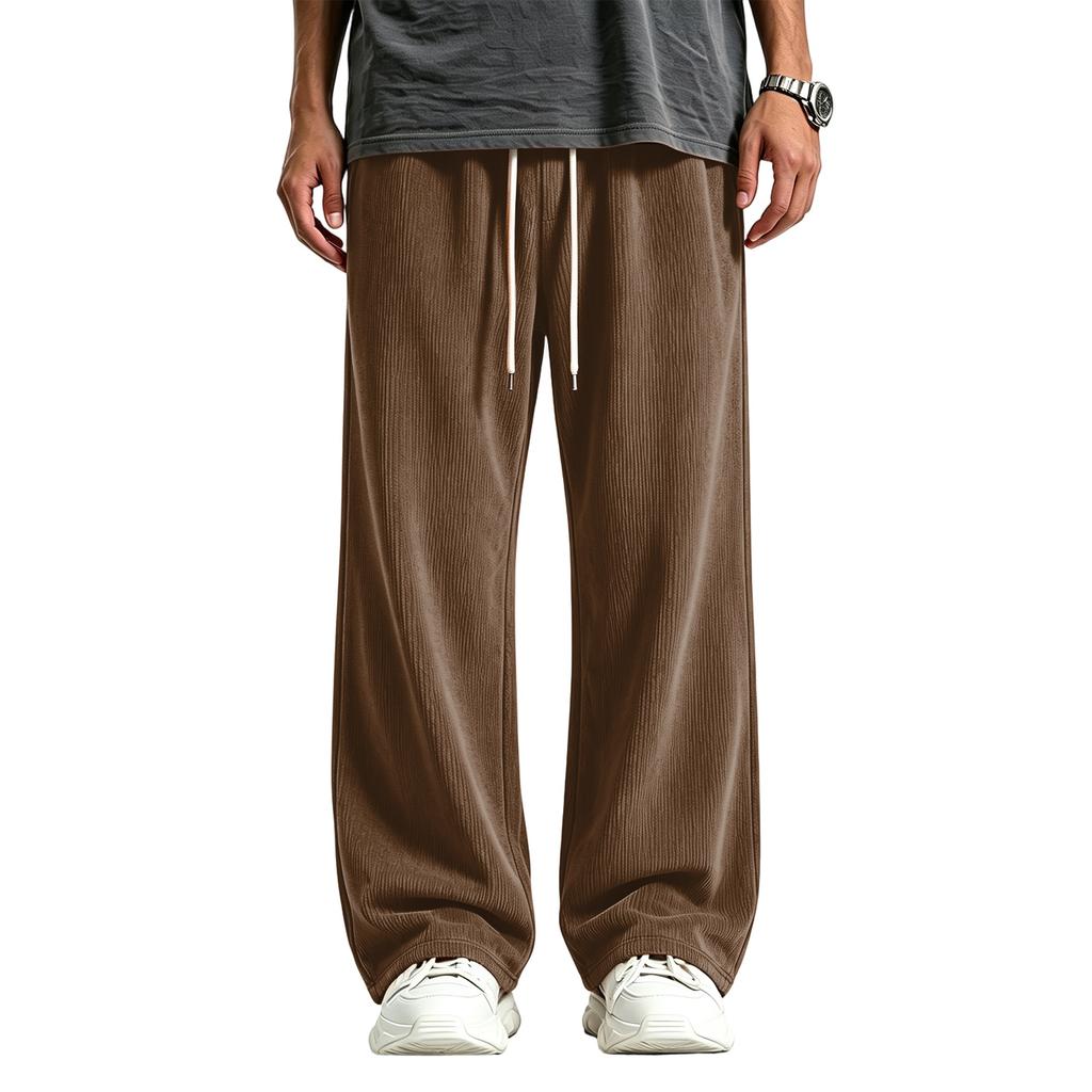 Men's Corduroy Wide Leg Loose Fit Casual Street Pants for Everyday Comfort