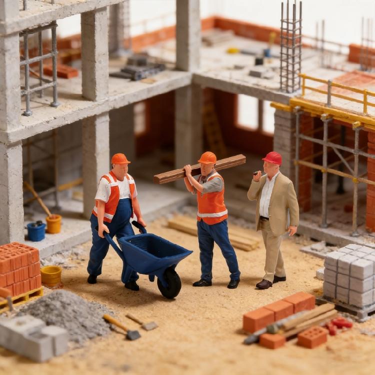 Realistic Building Site Worker Statues 1:64 Scale Resin Models Creative Projects Accessory For Collectors And Hobbyists