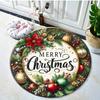 Merry Christmas 3D Round Rug, Soft Holiday Floor Mat for Winter Decor, Living Room, Bedroom, Kitchen, Bathroom