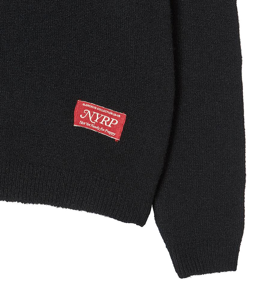 BEYOND CLOSET [Collection Line] Fuzzy Archive Rugby Knit Black