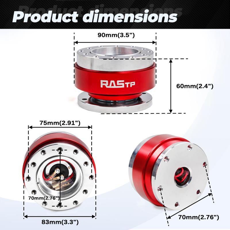 Universal Car Tuning Steering Wheel Snap Off Quick Release Hub Adapter Boss Kit For Steering Wheel PCD-70/75mm QR030