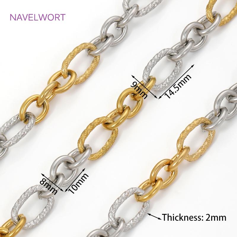 0.5-1 Meter Gold Stainless Steel Large Heavy Oval Chain,Bulk Cable Chains For Jewellery,Handmade DIY Bracelet Necklace Materials