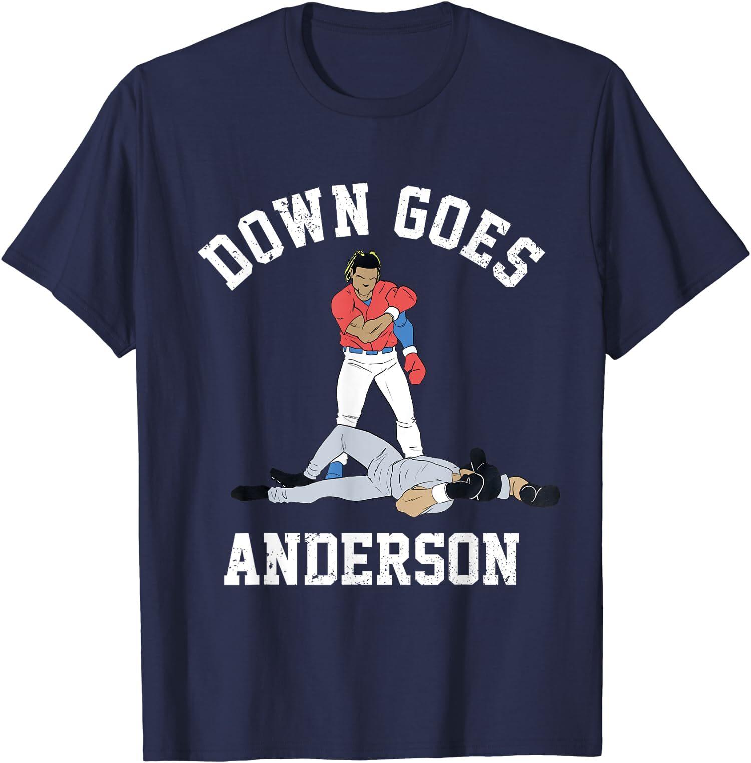 Funny Baseball Down Goes Anderson Sport Player Gift Unisex T-Shirt S разноцветный