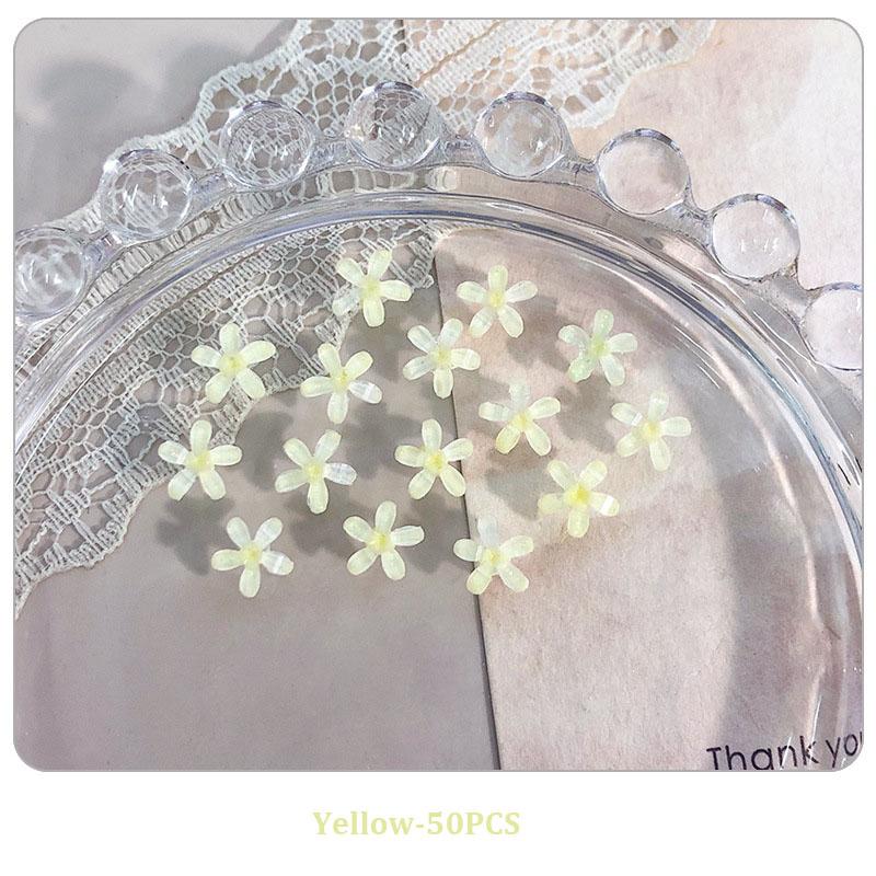 

50 шт. Цветы Шармы для дизайна ногтей Смола Шармы для ногтей Украшение 3D Желейные наклейки с цветами Летние аксессуары для маникюра Салонный товар Сделай сам A7