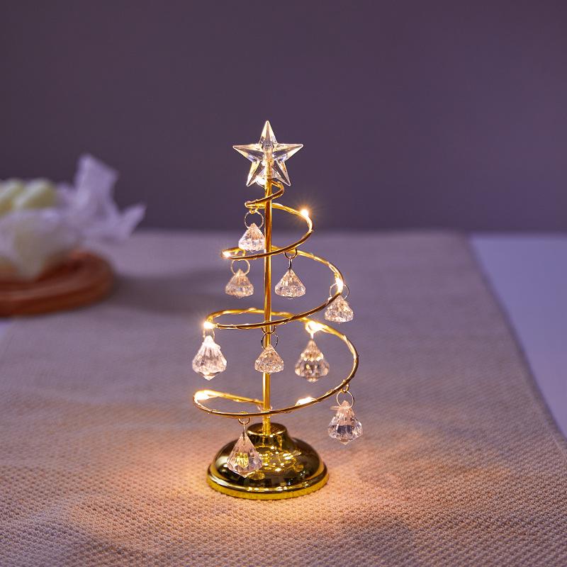 Luminous Electroplated Iron Christmas Tree Ornament Night Light