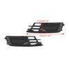 2PCS Front Bumper Foglight Cover Grill Grille Fit A6 C7 2014-2018 Black