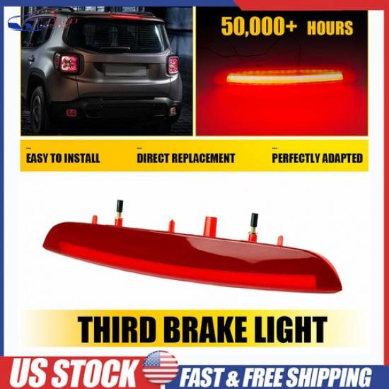 High 3rd Third Brake Stop Light Red Len Lamp For 2015-20 Jeep Renegade 51953596
