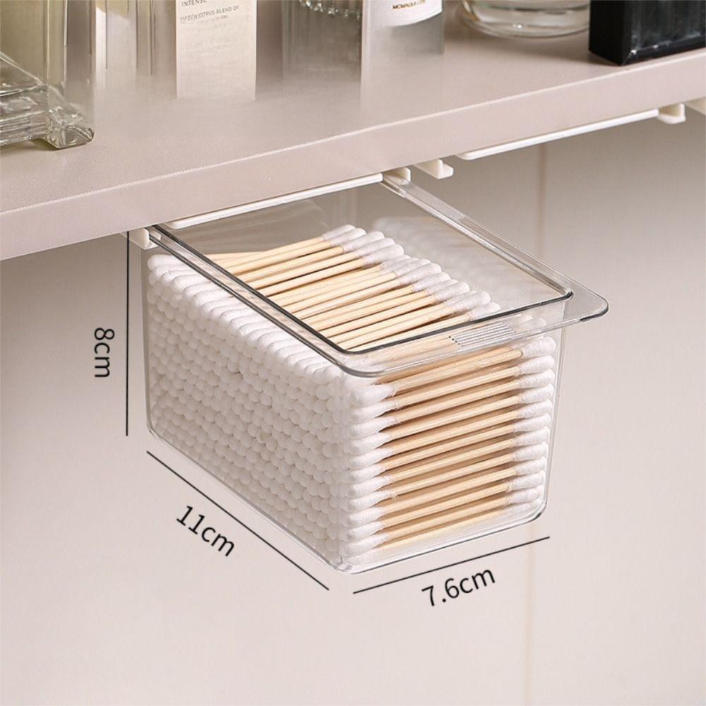 

Punch-free Storage Box Organizer Transparent Under The Mirror Cabinet Cotton Stick Makeup S