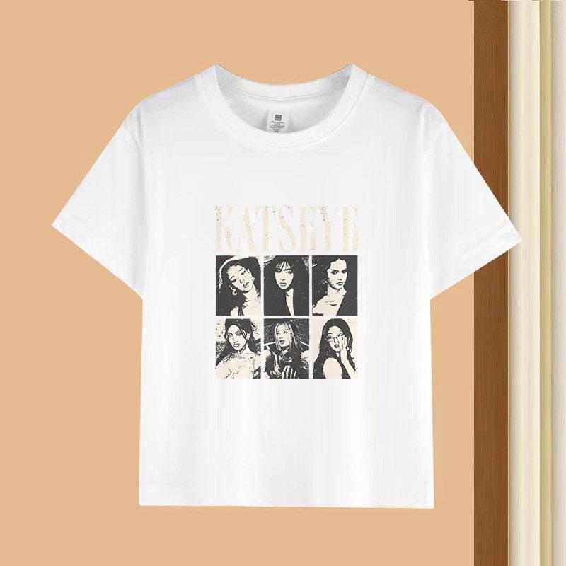 KATSEYE Korean Wave Girl Group Fashionable Youthful Relaxed Trendy Pure Short-sleeved Polyester Children's T-shirt