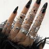 21Pcs/set Silver Color Punk Gothic Eye Butterfly Snake Elephant Rings Set For Women Men Vintage Geometric Finger Rings Jewelry