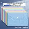 10 Pcs Clear A4 File Folders Plastic Large Capacity Document Pouch Storage Bag Durable Snap Button Closure File Folders