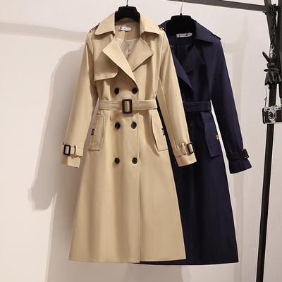 New Autumn and Winter Khaki Medium-length Temperament Slim Long-sleeved Coat for Women