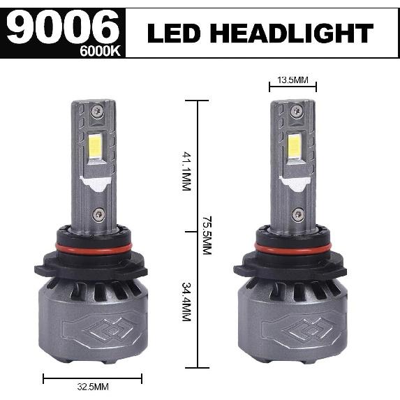 9006 LED Headlight Bulbs 8000lm Set Brightness 6000K White 90066000K