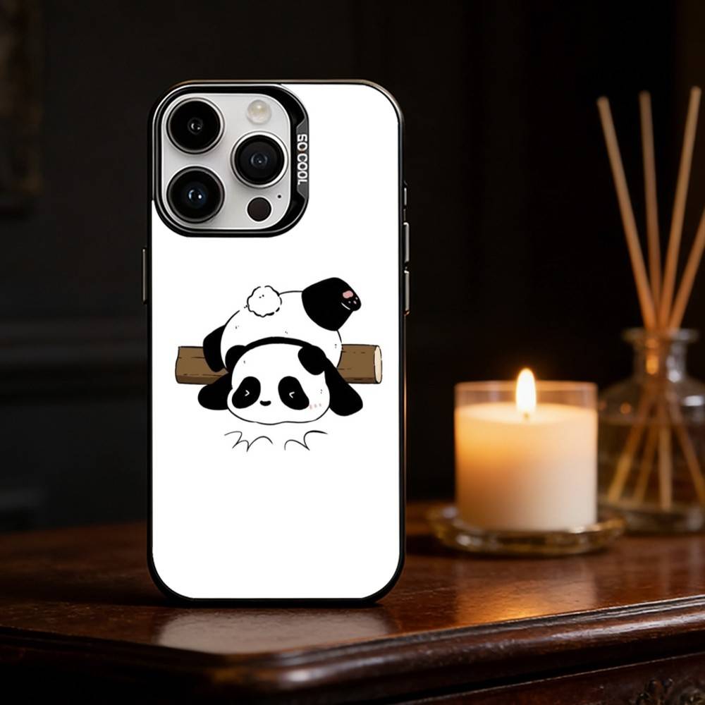 

Забавный чехол для телефона с P-Пандами для iPhone 17,16,15,14,13,12,11, Pro Max, Plus Конфетный серебристый чехол iPhone12PRO