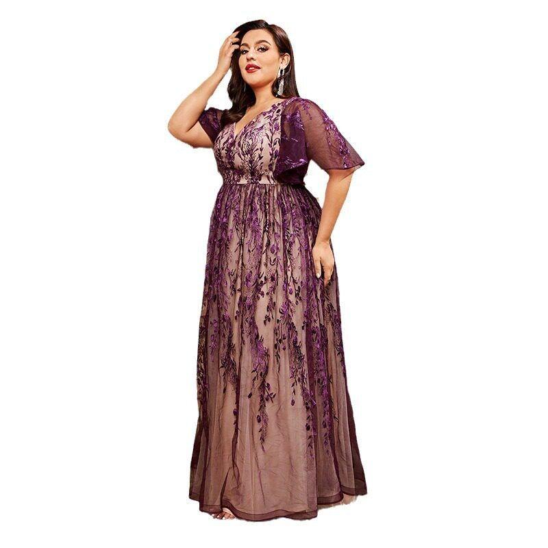 Size 100kg Elegant Evening Dress for Plus-Size Women, Suitable for Banquets, Annual Meetings, Host Performances, and Large-Scale Choral Performances