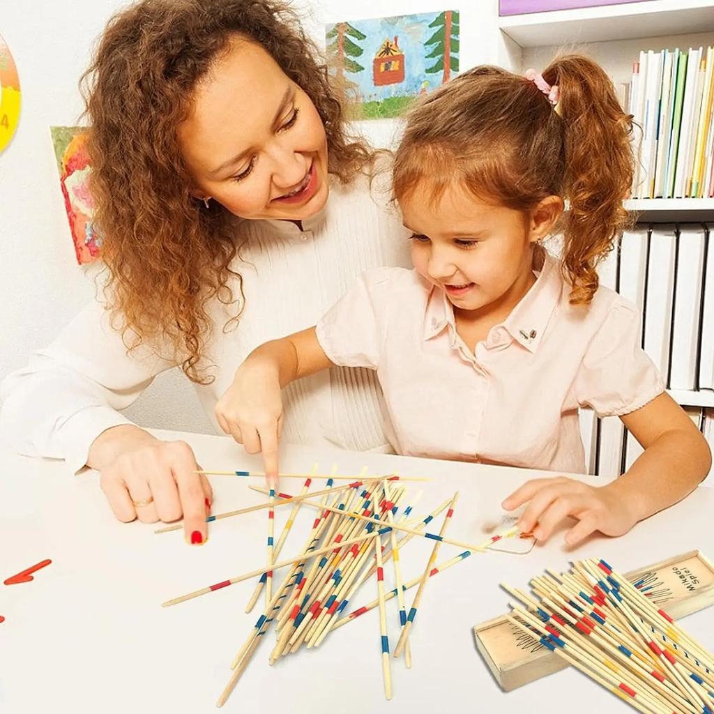 1Pcs Wooden Classic Pick Up Sticks Game With Instruction Development Learning Toy For Kids Children Gift Party Favor Family Game