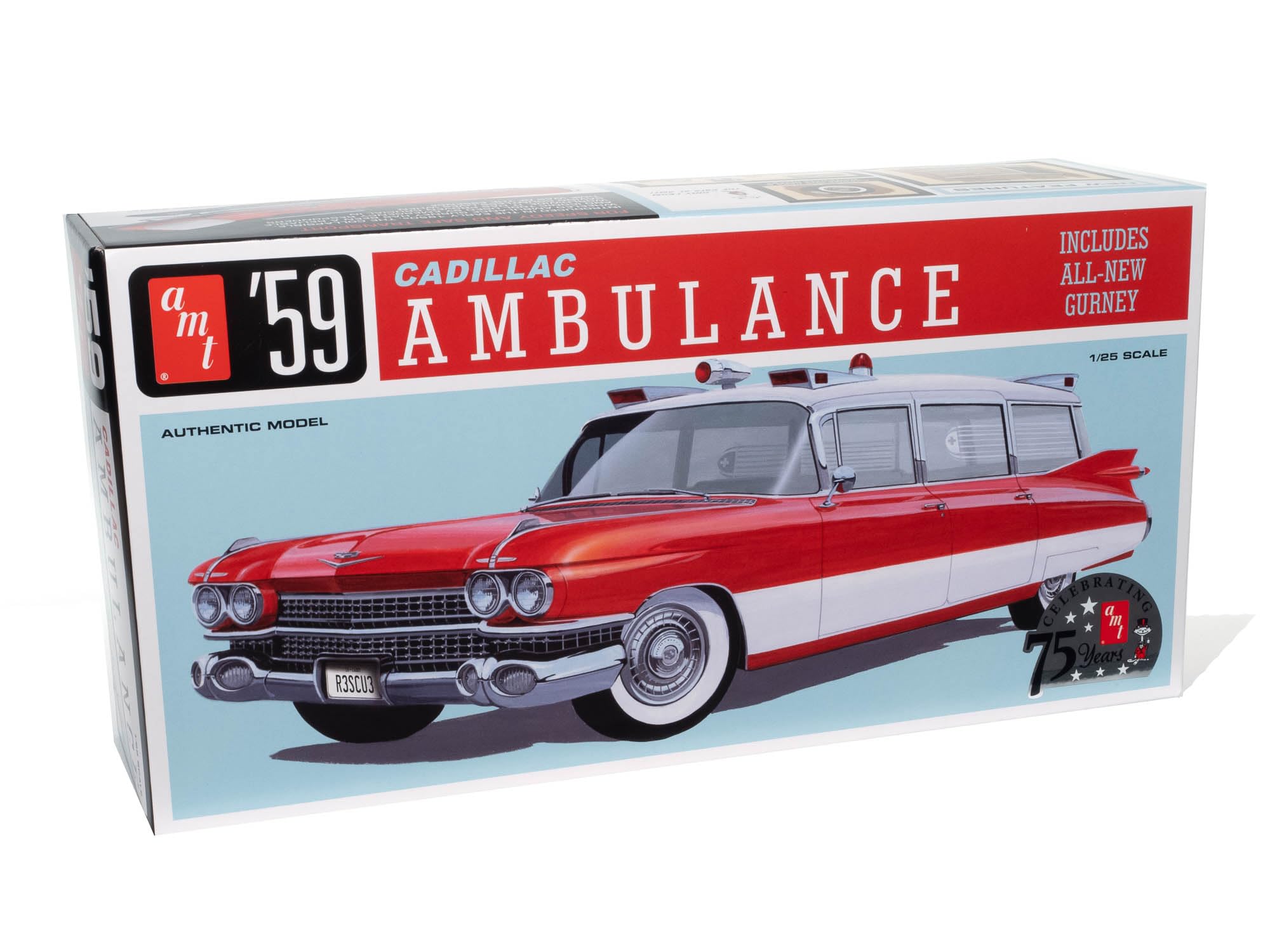 

AMT Scale 1959 Cadillac Ambulance with Stretcher Plastic Model Kit 1/25 (AMT1395)