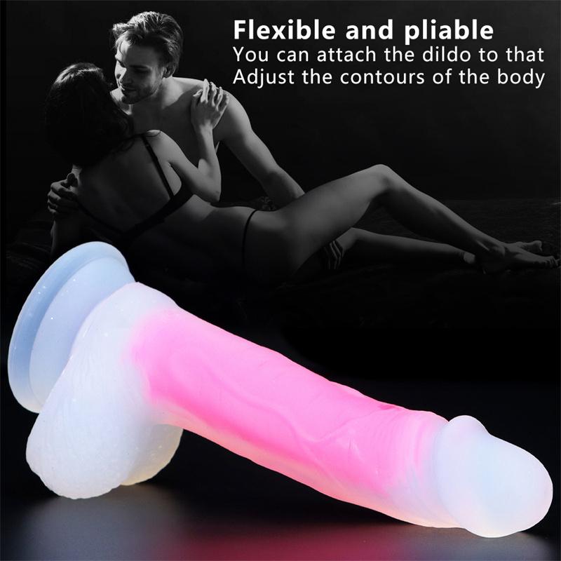 Ženské dildo Silikonové produkty Simulace Dospělý Malý Průhledný Svítící Měkké Sexuální Hračky