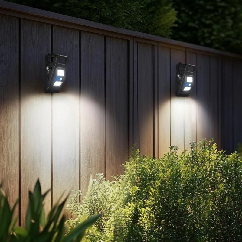 Solar Clamp Lights Outdoor Motion Sensor Waterproof 3 Modes LED Work Light For Camping Fence Garage Garden Lighting