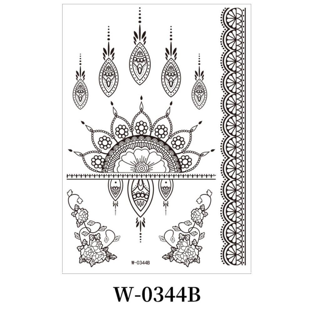 Lace Fake Tattoo Henna Tattoo Stickers Black Mehndi Stickers Body Art Sticker Finger Hand