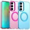 Transparent Candy Colorful Magnet Adsorption Case For Samsung S25 Edge S25 Ultra S25+ Galaxy S24 FE S23 Plus Militray Cover