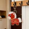 Yousheng 2026 Year of Horse Keychain Pendant Acrylic Red Horse Cartoon Design Metal Ring Key Chain with Happy New Year Blessings Backpack Schoolbag