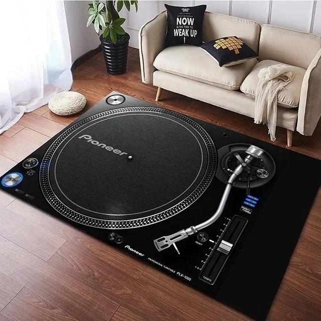 

Spacious Vinyl Record-Inspired Rug for Living Room Non-Slip Floor Mat for Bedroom Stylish Carpet Décor Machine Washable 40x60cm