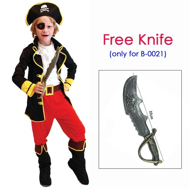 Kinderen Kind Piraat Corsaar Kostuum Buccaneer Cosplay voor Jongens Meisjes Poerim Halloween Verjaardagsfeest Fantasia Aankleed L(height 120-130cm) black