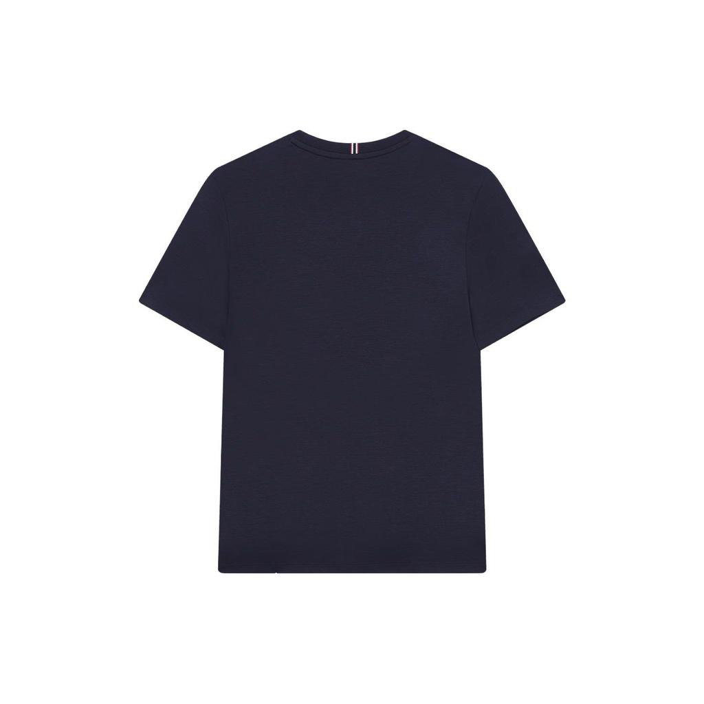 FILA Letter Print American Vintage Knit Classic Business Casual Crew Neck Short Sleeve T-Shirt Men T-Shirts Legendary-Blue F11M331112F-NV