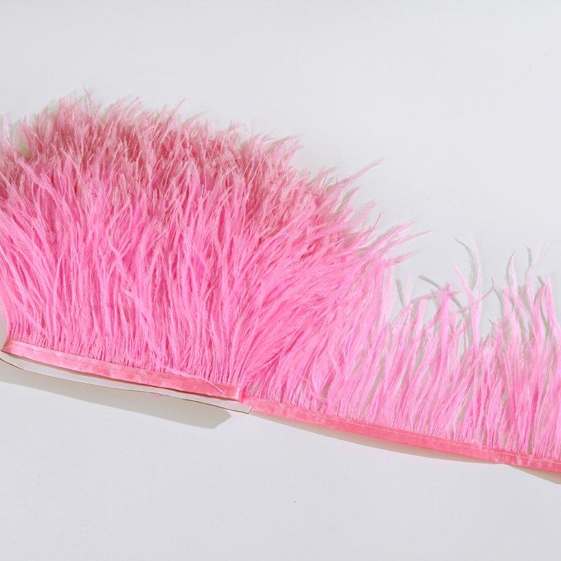 Ostrich Feather Trim 8-10cm 10-15cm 10Meters Fringe White for Clothes Ribbon Skirt Plumas Plume Decoration Wedding Party