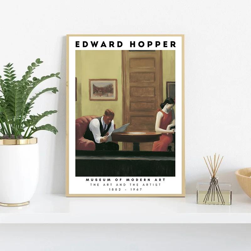 Edward Hopper Museum Exhibition Abstract Posters and Prints Canvas Painting Wall Art Picture for Living Room Home Decor Cuadros