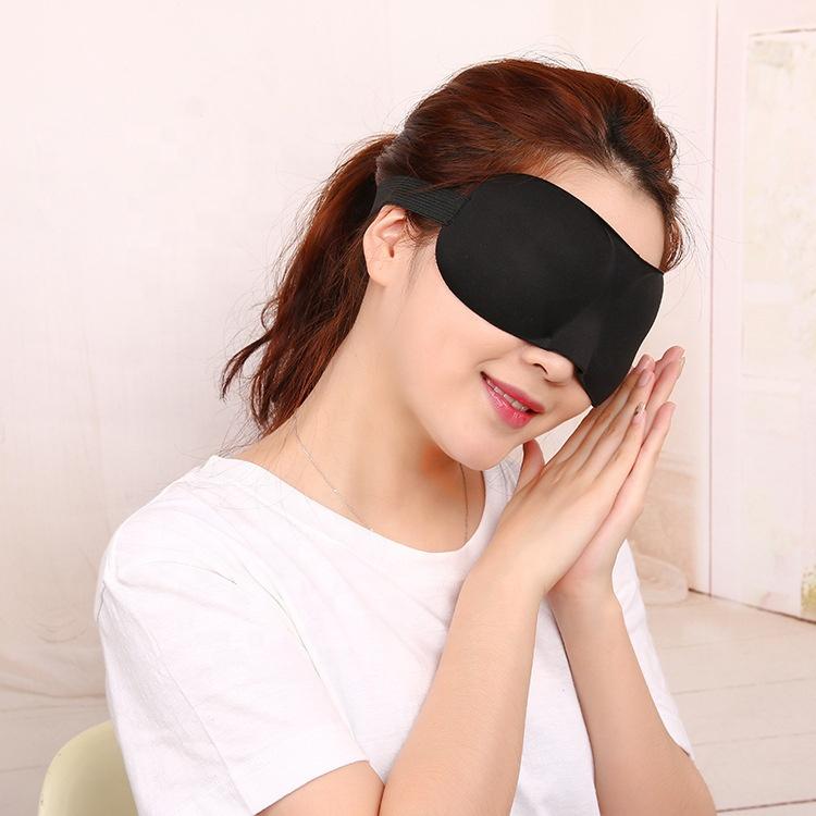 Custom Logo Comfortable Breathable 3D Contoured Foam Eyemask 100% Blackout Eye Mask for Sleeping with Adjustable Strap