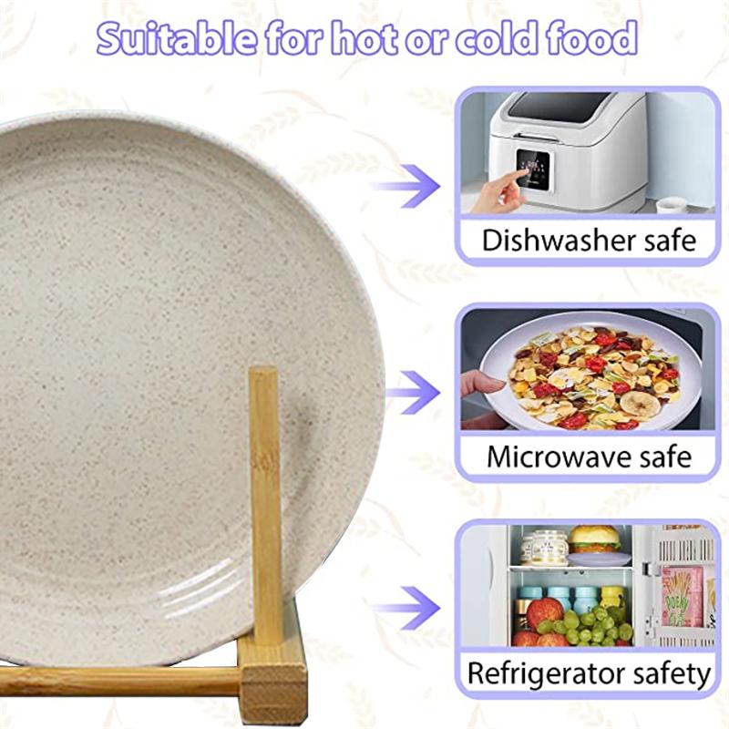 Dishes Wheat Straw Dinner Plates Set Eco Friendly Full Tableware Of Plates Set Kitchen Accessories Plates Dinnerware 4Pcs Dinner