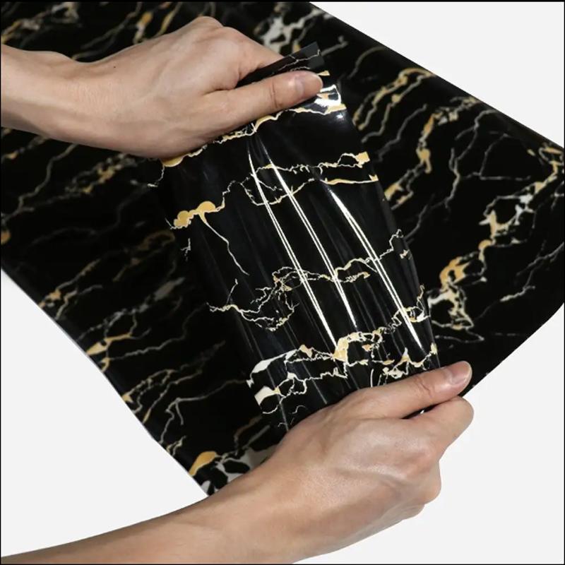 Waterproof oil proof kitchen and living room decoration wallpaper marble colored PVC stickers