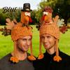 Humorvolle Festtagsbekleidung Plüsch-Truthahn-Hut Thanksgiving Lustiges Trot Geschenk für Erwachsene Neuheit Kopfschmuck Damen Herren Feier Party Foto Requisiten