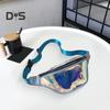 Transparent Waist Bag Waterproof Mini Fanny Pack Iridescent Belt Bag with Adjustable Strap for Women Men Travel Fitness Outdoor Use